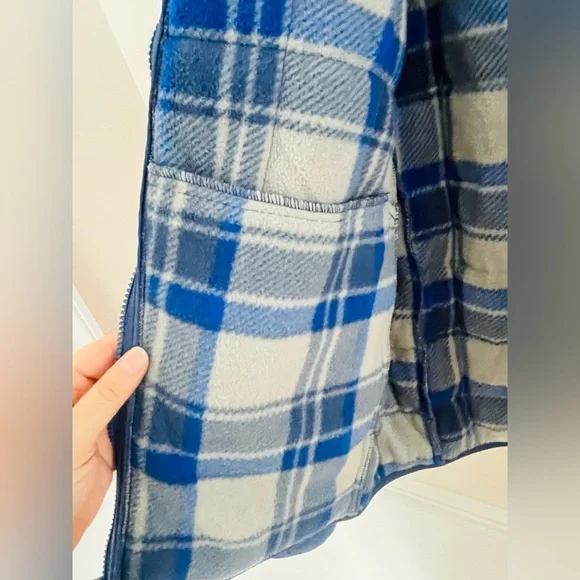 Utilitarian Voyager Blue Quilted Puffer Jacket Fleece Lined Men’s Medium - Picture 5 of 14